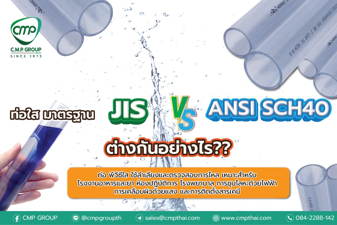 ท่อใส มาตรฐาน JIS vs ANSI SCH40 ต่างกันอย่างไร?